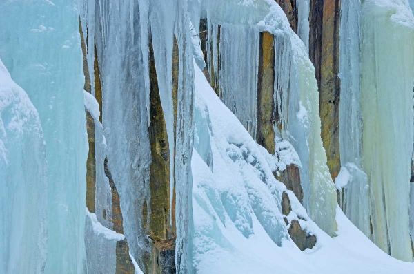 Canada, Baysville Ice from frozen waterfall